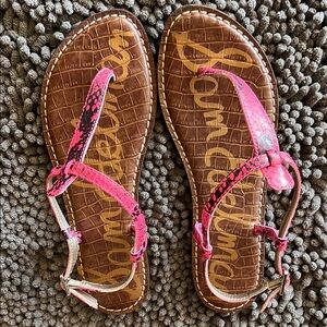 Sam Edelman Pink Snakeprint Sandals